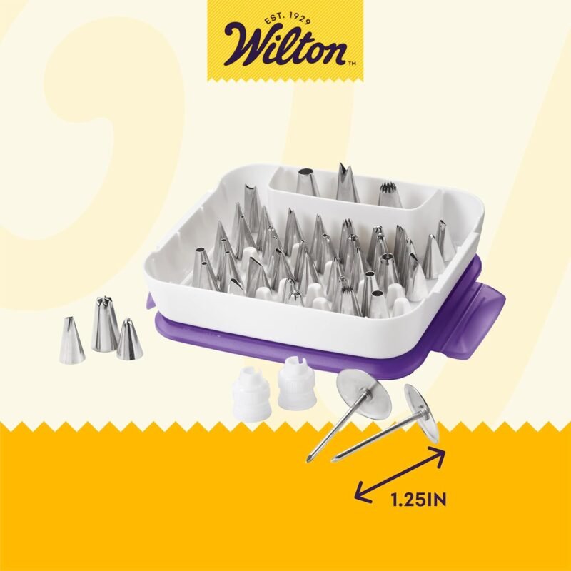 Wilton Master Cake Decorating Piping Tips Variety Set, Stainless Steel Cake & Cupcake Decorating Kit with Storage Case, 55 Piece - Image 2