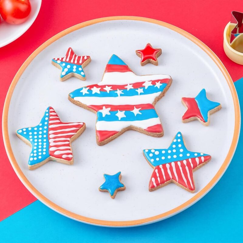 Star Cookie Cutters 4 Pcs, Kimfead Sandwich Cutter for Kids Lunch, Vegetable Fruit Cutters Shapes, Stainless Steel Biscuit Cutters for Children Boys Girls - Image 3