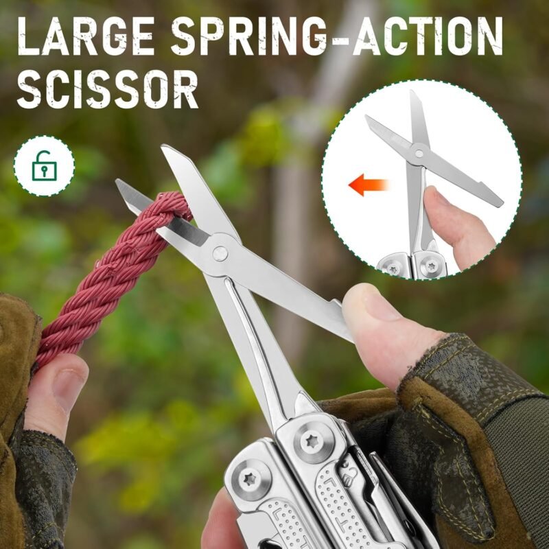 BIBURY Multitools Pliers Pro BI2049, Multi Tool Foldable Pliers with Large Saw Blade, Wire Cutters, Upgraded Multi Tool w/Scissors and Screwdirver Set, Ideal for Camping, Outdoor Survival, Repairing - Image 6