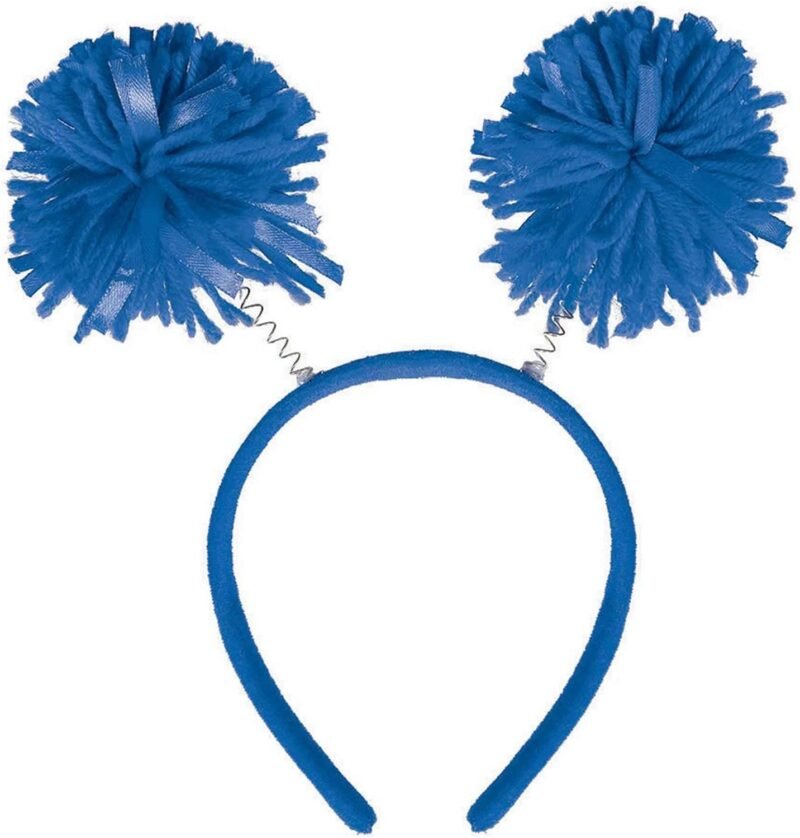 Amscan Pom Yarn Spings Head Bopper, 9" x 4 1/2", Blue