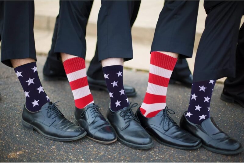 ZXGXLAW American USA Flag Socks Funny Men Women 4th July Middle Star And Stripe Patriotic Freedom Day Gifts - Image 7