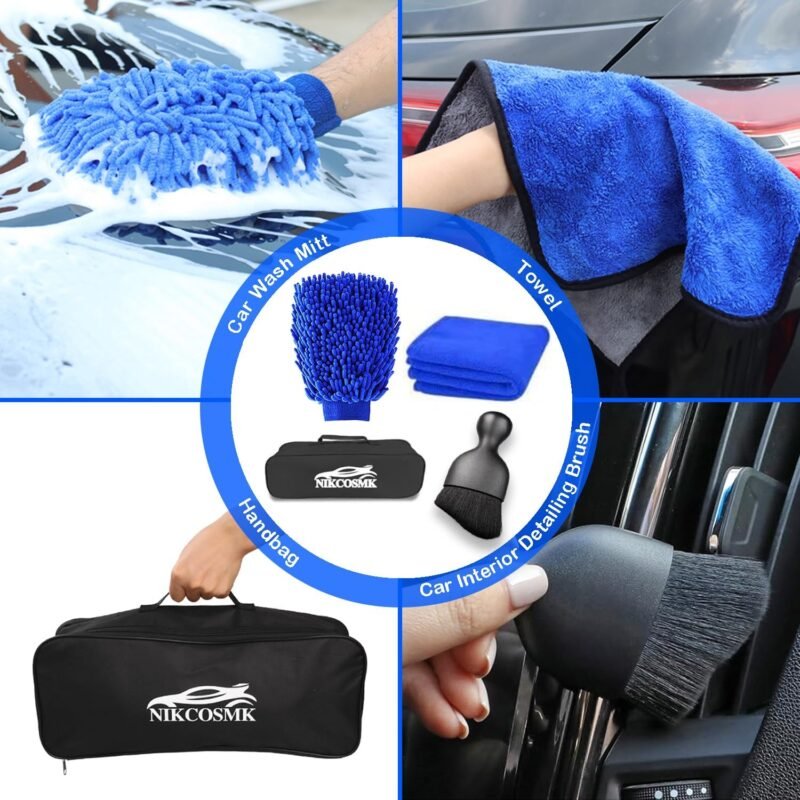 Car Detailing Kit, 18Pcs Car Detailing Brush Set, Car Cleaning Kit, Drill Brush Set, Car Detailing Brushes, Tire Brush - Car Wash Kit, Car Cleaning Tools brushes for Interior, Exterior, Wheels - Image 6