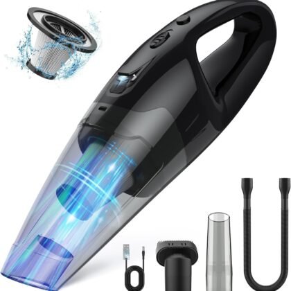 Handheld Vacuum Cordless Rechargeable 3-in-1, USB Charge, Car Vacuum with LED, HEPA Filter, 1.65LBs Lightweight Vacuum Cleaner for Dust, Pet Hair