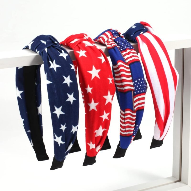 Ardorchid USA Flag Headbands American Patriotic Independence Day 4th of July Headband Red White and Blue Hair Hoop for Women Girls Gifts Hair Accessories - Image 3