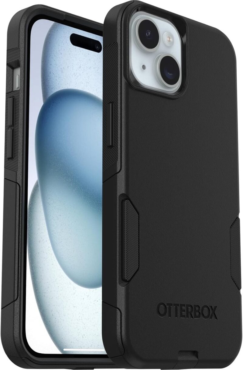 OtterBox iPhone 16e, 15, 14, & 13 Commuter Series Case - Black, Slim & Tough, Pocket-Friendly, with Port Protection - Image 4