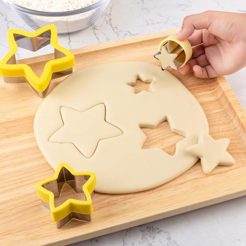 Star Cookie Cutters 4 Pcs, Kimfead Sandwich Cutter for Kids Lunch, Vegetable Fruit Cutters Shapes, Stainless Steel Biscuit Cutters for Children Boys Girls - Image 7