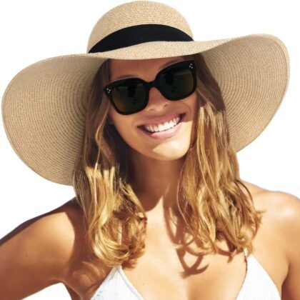 FURTALK Womens Sun Straw Hat Wide Brim UPF 80 Summer Hat Foldable Packable Floppy Beach Hats for Women