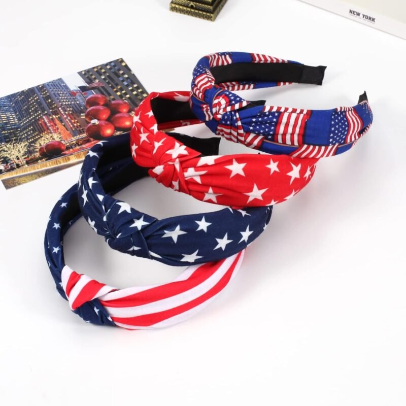 Ardorchid USA Flag Headbands American Patriotic Independence Day 4th of July Headband Red White and Blue Hair Hoop for Women Girls Gifts Hair Accessories - Image 2
