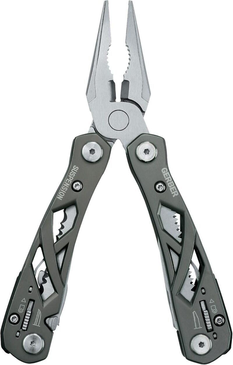 Gerber Gear Suspension 12-in-1 EDC Multi-Plier Multitool with Pocket Knife, Needle Nose Pliers, Wire Cutters and More, Gifts for Men, Camping and Survival, Grey - Image 2