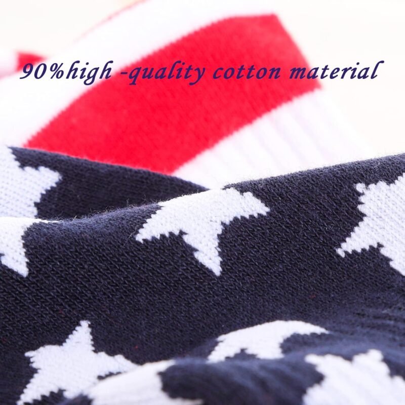ZXGXLAW American USA Flag Socks Funny Men Women 4th July Middle Star And Stripe Patriotic Freedom Day Gifts - Image 6