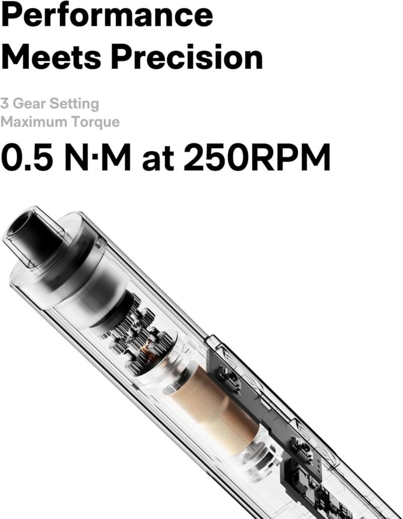 HOTO SNAPBLOQ™ S-A01 3.7V Electric Screwdriver Set with 56 Bits & 3 Torque Settings, Precision Mini Screwdriver, 250RPM, Brighter LED Light, Repair Tool Kit for Electronics, Phone, Laptop, DIY - Image 6