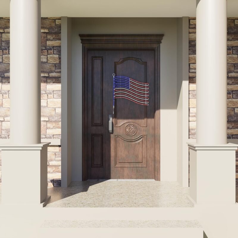 2025 New LED American Flag Lights - 24"x21.65" Large Lighted US Flags with 340LEDs Rope, IP65 Waterproof, Wall & Pole Hangable Led Flag for Memorial Day, Home, Garden Decoration (Plug in Power) - Image 6