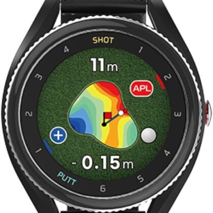 T9 BK Premium Golf GPS Watch w/Slope Mode + Free Green Undulation | Color Touchscreen | Course View | Swing Tempo | Shot & Putt Tracking | Practice Mode | 40K+ Courses V.AI 3.0 | No Fees