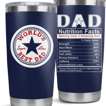 Worlds Best Dad Ever Tumbler Cup Fathers Day Christmas Birthday Gifts for Dad Papa from Daughter Son 20 OZ Coffee Mug