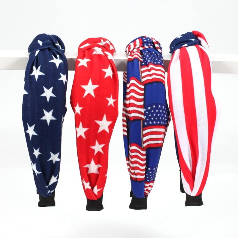 Ardorchid USA Flag Headbands American Patriotic Independence Day 4th of July Headband Red White and Blue Hair Hoop for Women Girls Gifts Hair Accessories - Image 6