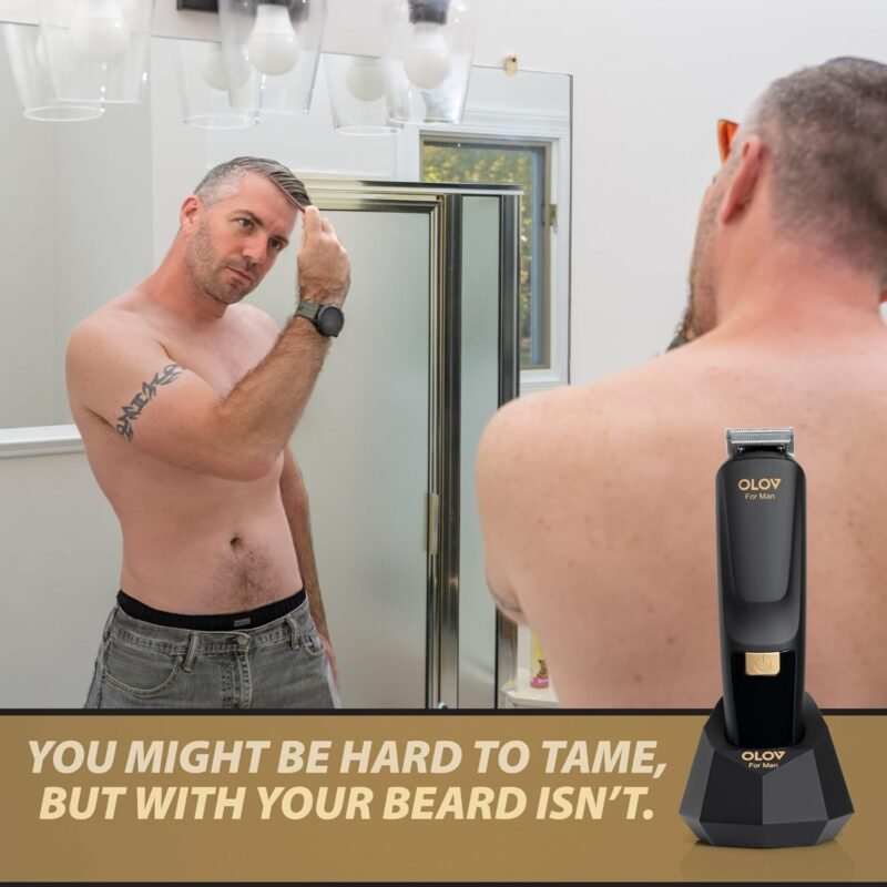 Beard Trimmer, 21 Piece All-in-One Mens Grooming Kit and Hair Clipper, Nose, Ear,Body and Face, Electric Razor with USB Recharge Dock - Image 7
