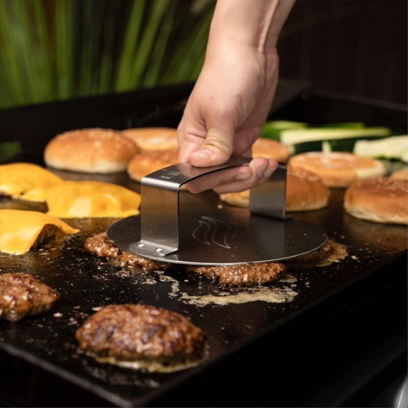 Blackstone Burger Press – Hamburger Patty Maker for Stuffed Burgers, Sliders, 5085, Non Stick, Easy Release Beef Patties Mold for Griddle, Grill, BBQ, Barbecue, Barbeque Accessories,Silver - Image 4