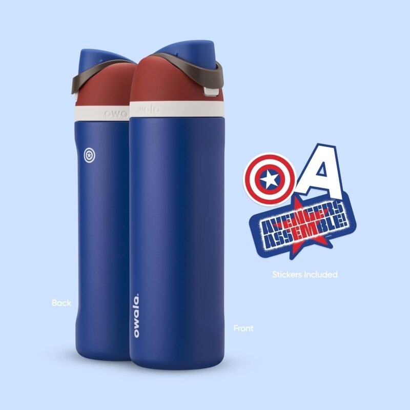 Owala Marvel FreeSip Insulated Stainless Steel Water Bottle with Straw for Sports and Travel, BPA-Free Sports Water Bottle, 24 oz, Captain America - Image 6