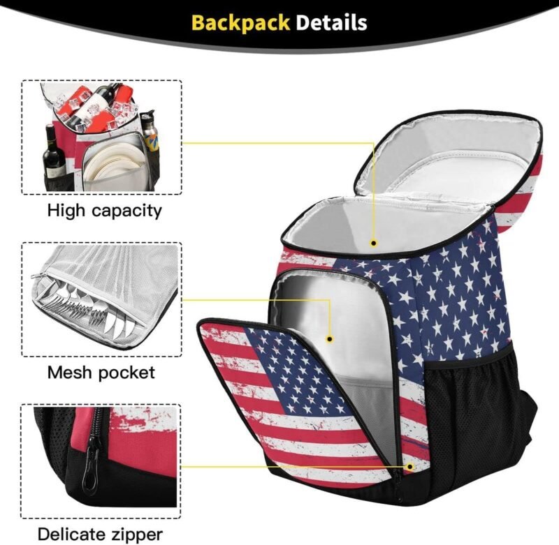 Cooler Backpack Leakproof Backpack Cooler Insulated Lunch Cooler Bag 30 Cans Camping Coolers for Beach Camping Hiking - Image 3