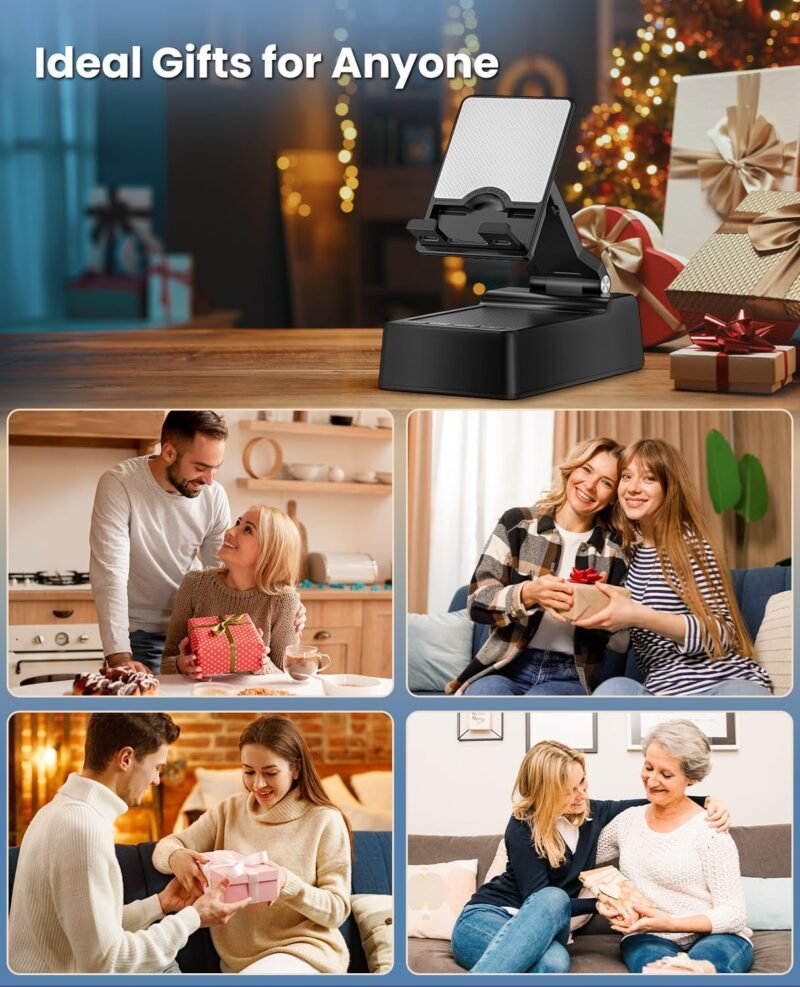 Gifts for Men Women, Phone Stand with Bluetooth Speaker, HD Surround Sound Speaker, Compatible with all iPhone/Android phones iPad Kindle, Cool Gadget Gift for Men Women Dad Mom Christmas Birthday - Image 7