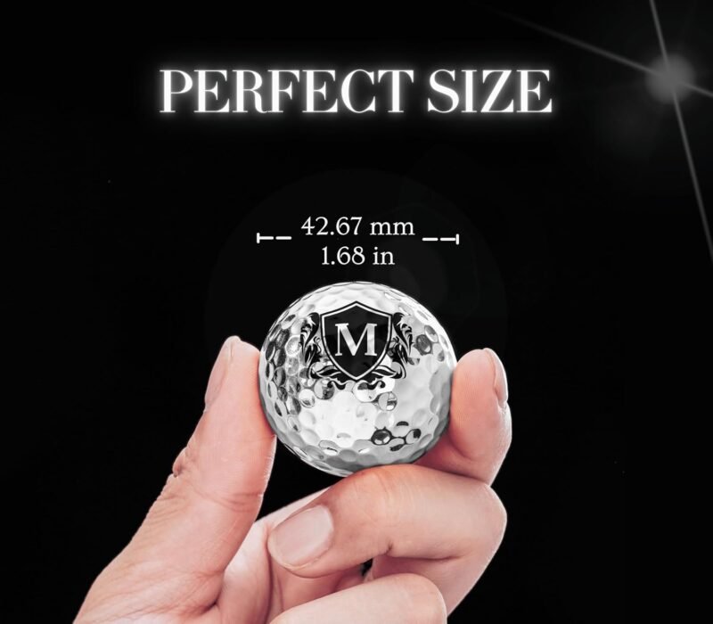 Personalized Golf Balls for Men, Unique Golf Gifts, Cool Accessories for Golfers, Golf Lovers, for Birthday and Christmas, Silver - Image 2