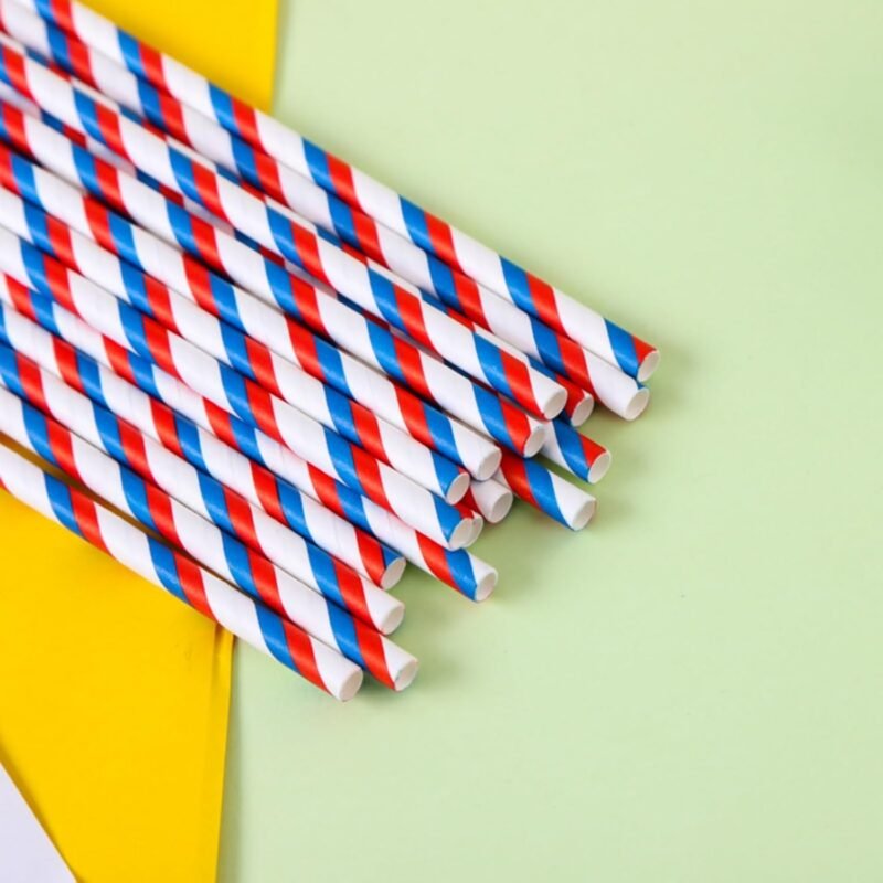 200Pcs Independence Day Paper Straws, American Flag Star Stripe Red White and Blue Drinking Straws for Memorial Day, Election Day, 4th of July Independence Day Party Supplies Decorations - Image 4
