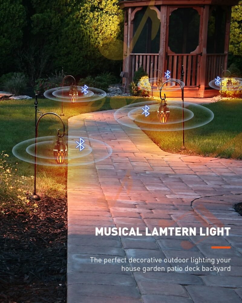 2 Pack Outdoor Bluetooth Speakers,Wireless Speaker with LED Flame Speaker BT 5.0,Waterproof Torch Lantern for Patio Pool Party,Gifts for Women Men - Image 7