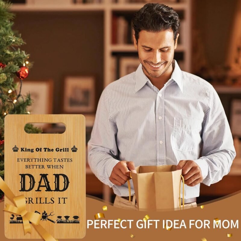 2025 Fathers Day Cutting Board, Best Dad Birthday Gifts from Daughter Son Wife, Grilling Gifts Cutting Board Dad Gifts for Dad Stepdad New Dad (Dad Grill) - Image 7