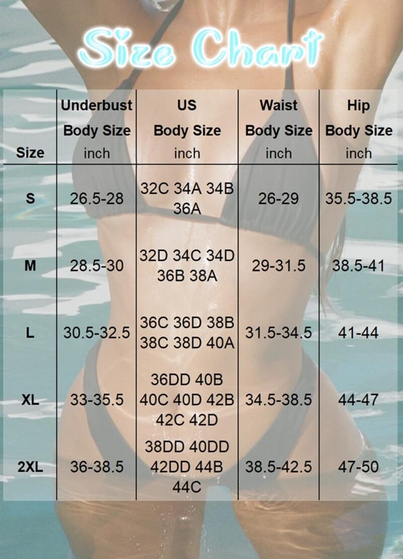 2 Piece Bikini Sets for Women Tummy Control Swimsuits Bikini Tops Full Coverage Bottoms Bathing Suit - Image 7