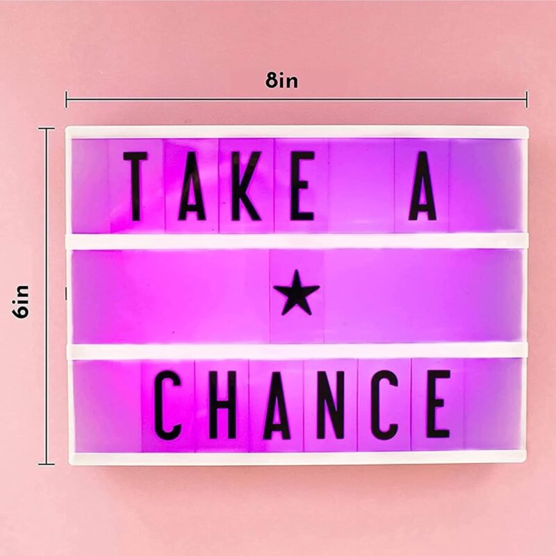My Cinema Lightbox - RGB Color Changing Cinema Light Box Sign with 100 LED Letters and Numbers - Personalized Neon Message Board, 7.8" x 5.9" Marquee Light Up Display for Home or Events - Image 3