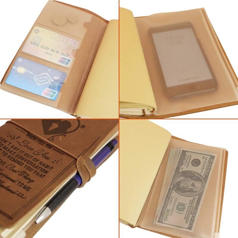 Engraved Leather Notebook To My Dad Gifts- Hand-Crafted Genuine Leather Journal for Travel Diary Journal Sketch Book - Perfect Anniversary Christmas For Dad Gifts - Image 3