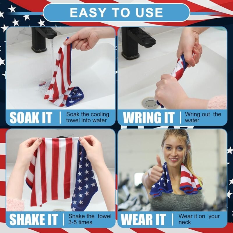 Eurzom American Flag Cooling Neck Gaiter Memorial Day Face Cover Patriotic Face Mask 4th of July Neck Mask for Men Women - Image 6