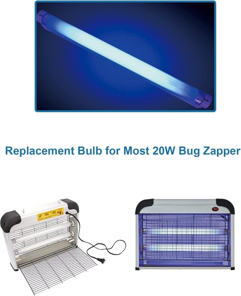 Dichroma Bug Zapper Replacement Bulb Light Tube 10W for 20W Electronic Bug Zapper, T8 Bulbs for Indoor Outdoor Mosquito Zapper Lamp (4 Pack) - Image 3