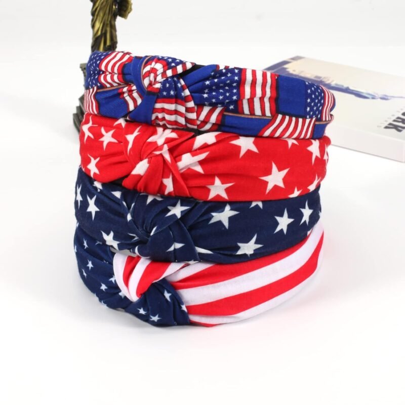 Ardorchid USA Flag Headbands American Patriotic Independence Day 4th of July Headband Red White and Blue Hair Hoop for Women Girls Gifts Hair Accessories - Image 5
