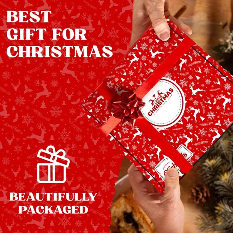 Christmas Nuts Gift Basket for Holiday Season, Premium Mixed Nut Assortment Gift Gourmet Snack Food Present Box, Vegan, Organic and Kosher - Christmas Gift Basket for Family (7 Sectional) - Image 6