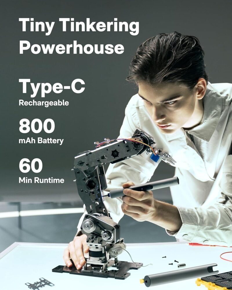 HOTO SNAPBLOQ™ S-A01 3.7V Electric Screwdriver Set with 56 Bits & 3 Torque Settings, Precision Mini Screwdriver, 250RPM, Brighter LED Light, Repair Tool Kit for Electronics, Phone, Laptop, DIY - Image 2