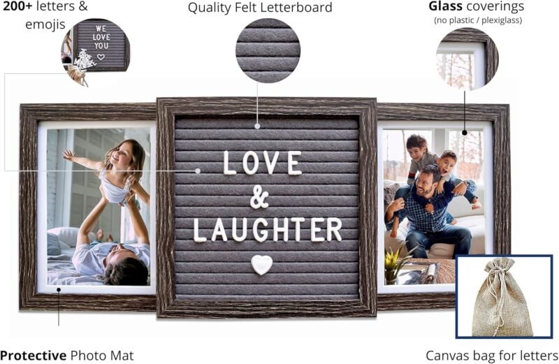 Personalized Father’s Day Picture Frame for Dad or Grandpa – Custom Two Photo Frame with Letter Board – Thoughtful Gift from Kids, Daughter or Grandkids for Papa, Pops, or Poppy - Image 3
