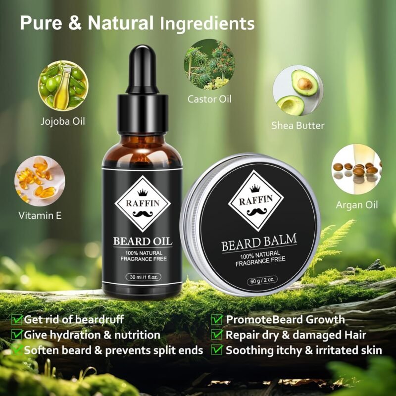 Dad Gifts for Fathers Day, Beard Oil Kit for Men's Grooming Routine, Anniversary & Birthday Gifts for Men/Him/Husband/Boyfriend/Brother/Stepdad/Grandpa, Father's Day Gifts from Daughter Wife Kids Son - Image 3