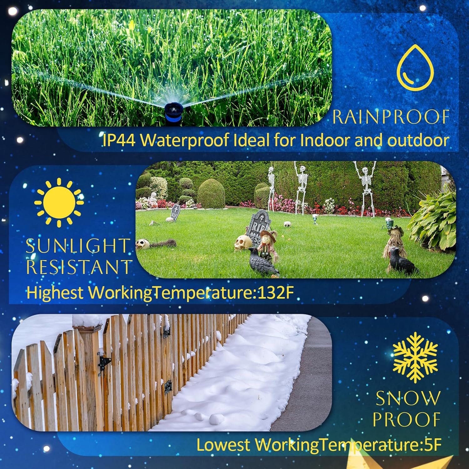 Independence Day Projector Lights 4th of July Projector Patriotic Waterproof Outdoor Indoor LED Spotlight with Dynamic American Flag Patterns for Garden Yard Party Decor(Star) - Image 6