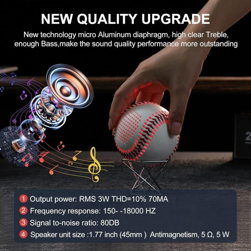 Bluetooth Speaker Baseball Glow in The Dark Speaker for Fans - Image 2