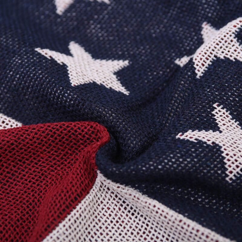 American Flag Throw Blanket Reversible Soft Woven Cotton Thick Large Tassels Rug Vintage USA Military United States Print Knit Tapestry Chair Recliner Loveseat Couch Sofa Cover (Large: 91x71) - Image 2