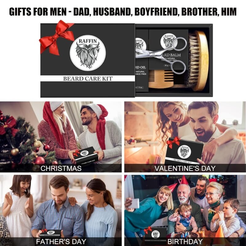 Dad Gifts for Fathers Day, Beard Oil Kit for Men's Grooming Routine, Anniversary & Birthday Gifts for Men/Him/Husband/Boyfriend/Brother/Stepdad/Grandpa, Father's Day Gifts from Daughter Wife Kids Son - Image 8