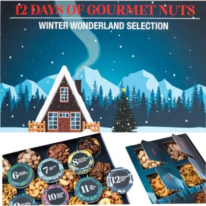 Nuts Gift Basket for Women, Men - 12 Snacks, Gift Box - Food Gifts for Men, Women, Adults, Teens, Family - Care Package Gift Idea, Gift Set