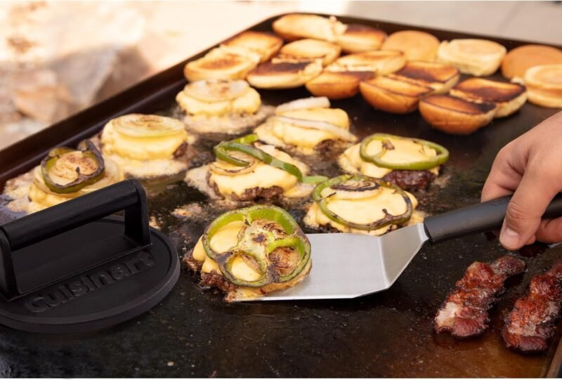 Cuisinart 6.5" Cast Iron Smashed Burger Press, Juicy and Crispy Burgers for BBQs, Cookouts - Image 8
