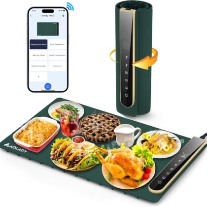 Warming Mat for Food - Portable Food Warmers for Parties with App Control - Warming Trays for Buffets Party Home Essentials Kitchen Gadgets House Warming Gifts New Home Fathers Day Dad Gifts