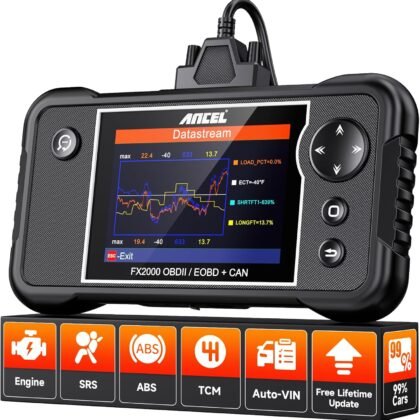 ANCEL FX2000-US OBD2 Scanner Diagnostic Tool, ABS SRS Transmission Airbag Car Scanner, Check Engine Car Code Reader, Automotive Diagnostic Tool Lifetime Free Upgrade