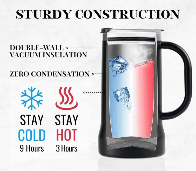 Onebttl Personalized Travel Mug with Handle, Beer Stein for Men, Funny Custom Alcohol Gifts for Beer Lovers, Unique Birthday Christmas Gifts for Him, the Man the Myth the Legend, J - Image 4