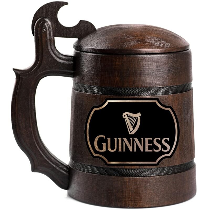 Wooden Beer Stein, Personalized Beer Mug, Custom Beer Label