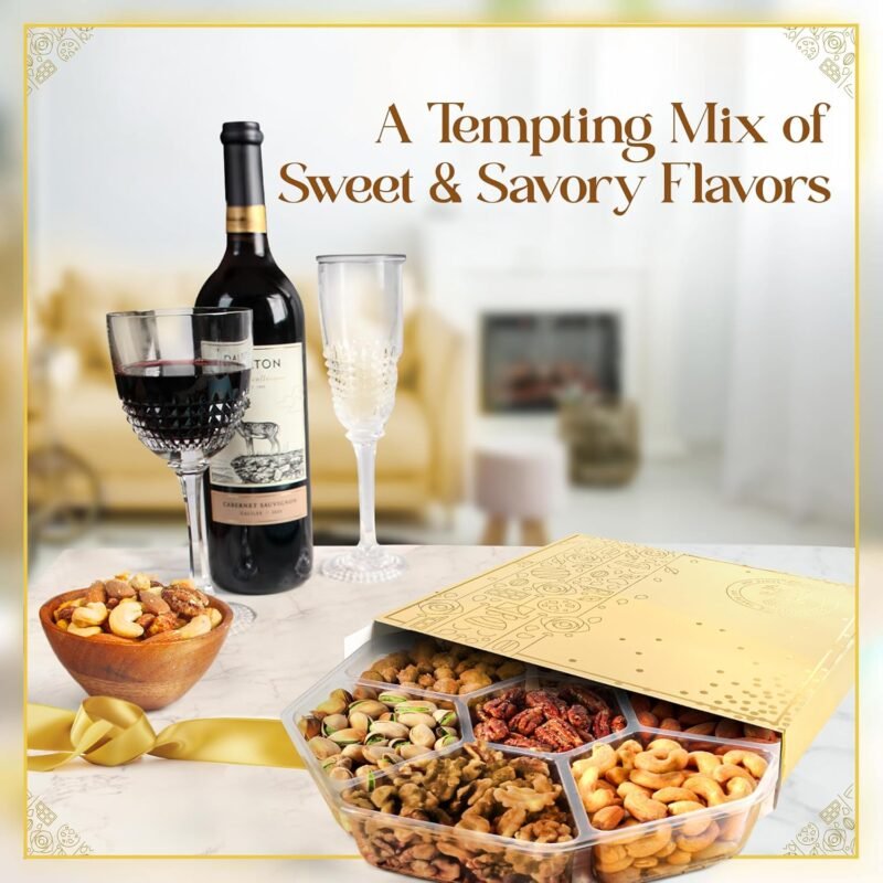 Rosie & Joy Gourmet Mixed Nuts Gift Basket | Gift Platter Includes 7 Assortments of Delicious Premium Nuts, Ideal for Day, Anniversaries & Special Occasions - Image 3