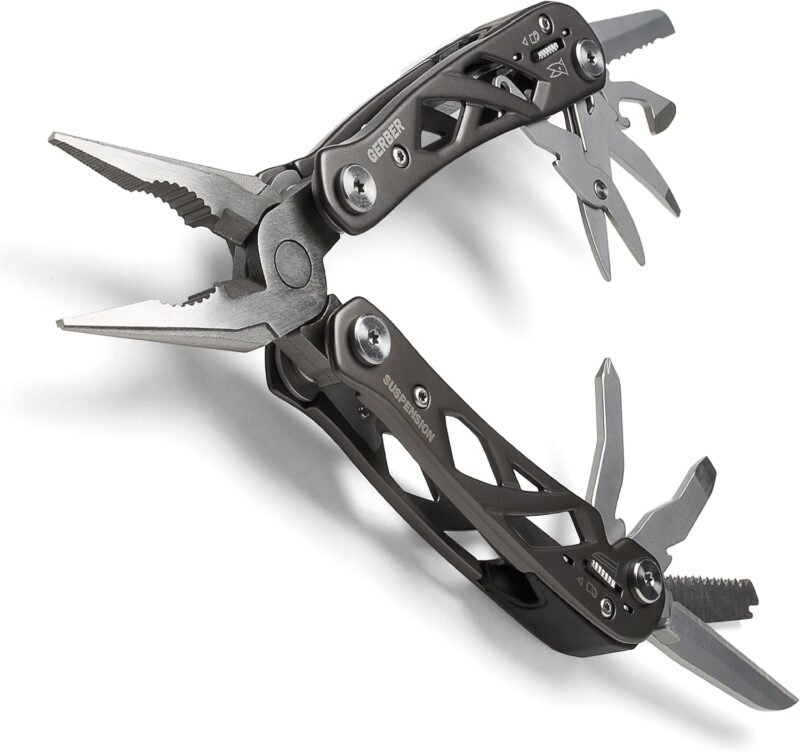 Gerber Gear Suspension 12-in-1 EDC Multi-Plier Multitool with Pocket Knife, Needle Nose Pliers, Wire Cutters and More, Gifts for Men, Camping and Survival, Grey - Image 4